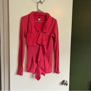 We The Free free people pink Ebb Flow Asymmetrical Zip Sweatshirt Jacket